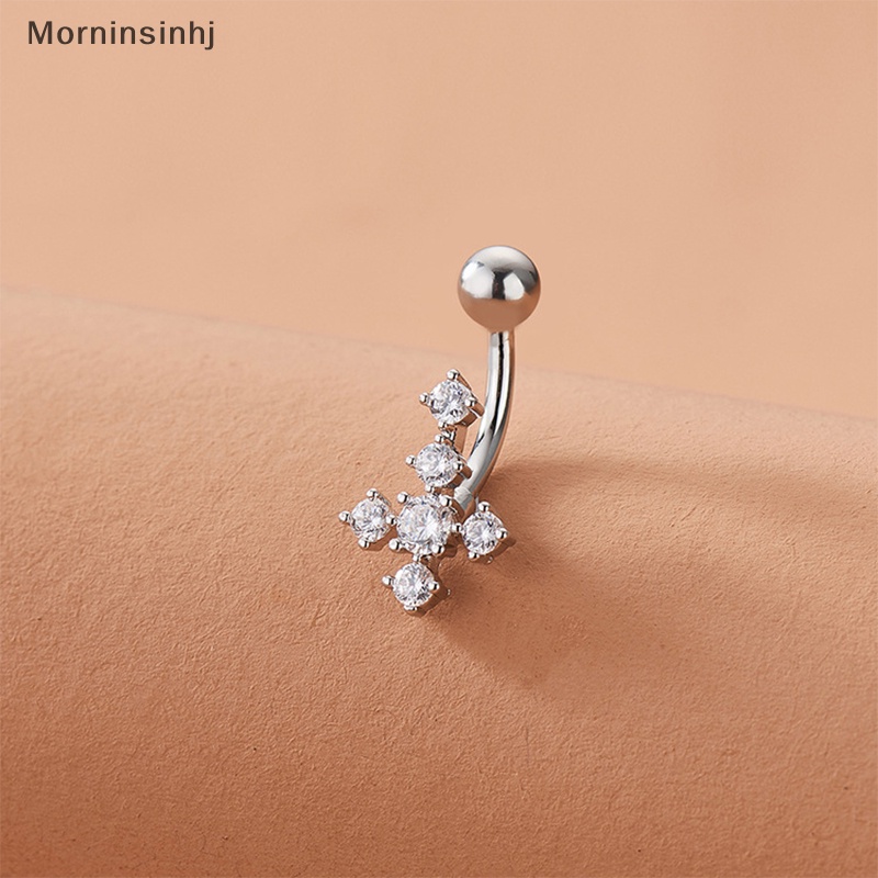 Mornin Kepribadian Fashion Baru Zirkon Cincin Pusar Salib Bertatahkan Berlian Drop Menjuntai Perhiasan Perut Tubuh Untuk Wanita Pantai Belly Navel Rings id