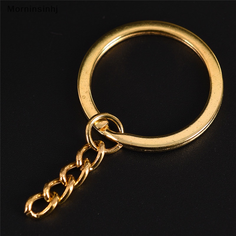 Mornin 20 Pcs DIY Gantungan Kunci Gantungan Kunci Split Ring Pendek Rantai Tempat Kunci Key Rings 30mm id