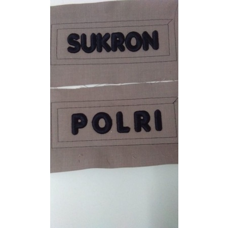 Bordir NAMA POLISI TIMBUL/BED NAMA POLISI TIMBUL (SATU PAKET NAMA DAN POLRI)bisa pesan satuan