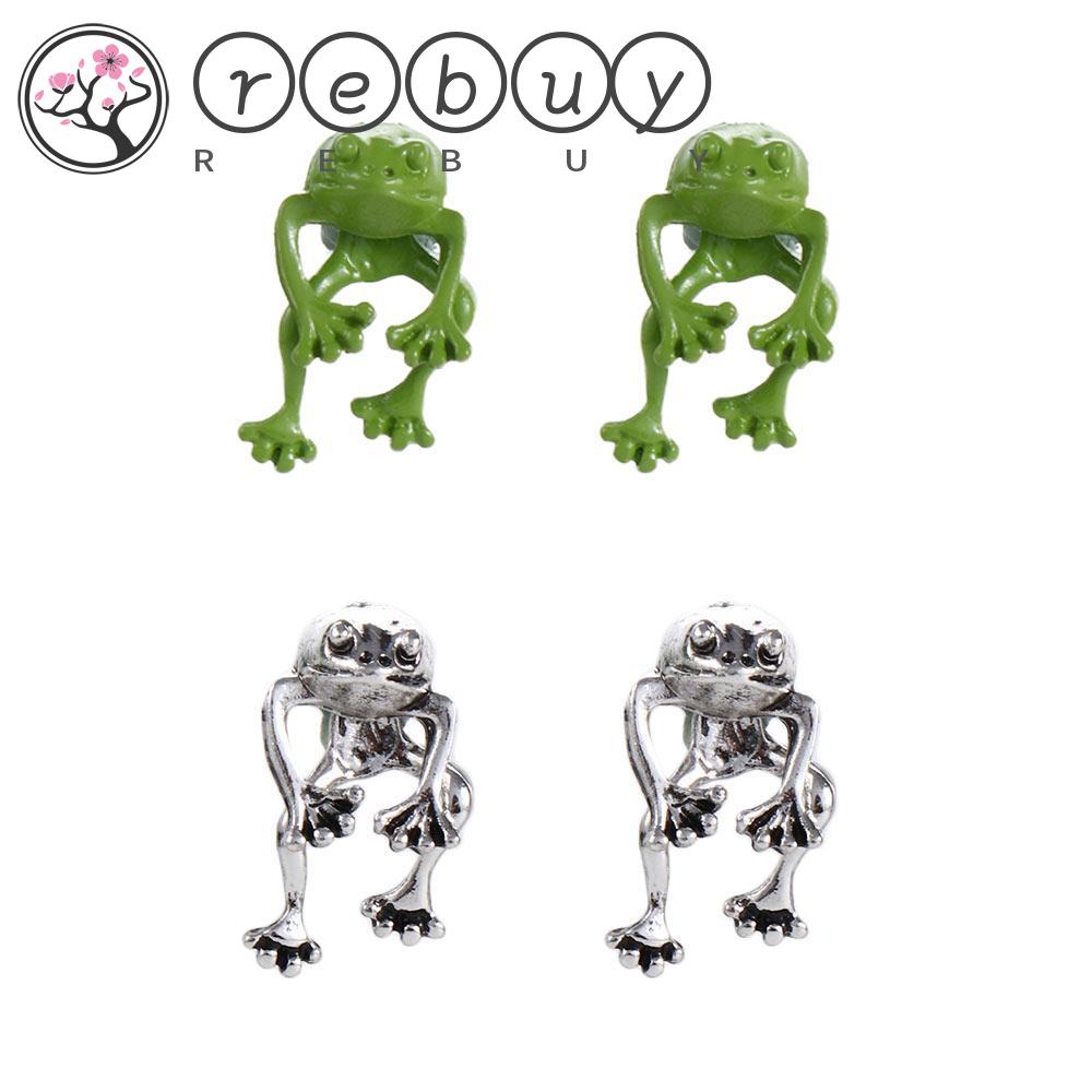 REBUY Rebuy Women Stud Earrings Gothic Vintage Hadiah Kreatif Bentuk Kodok Perhiasan Telinga Tindik Ear Stud