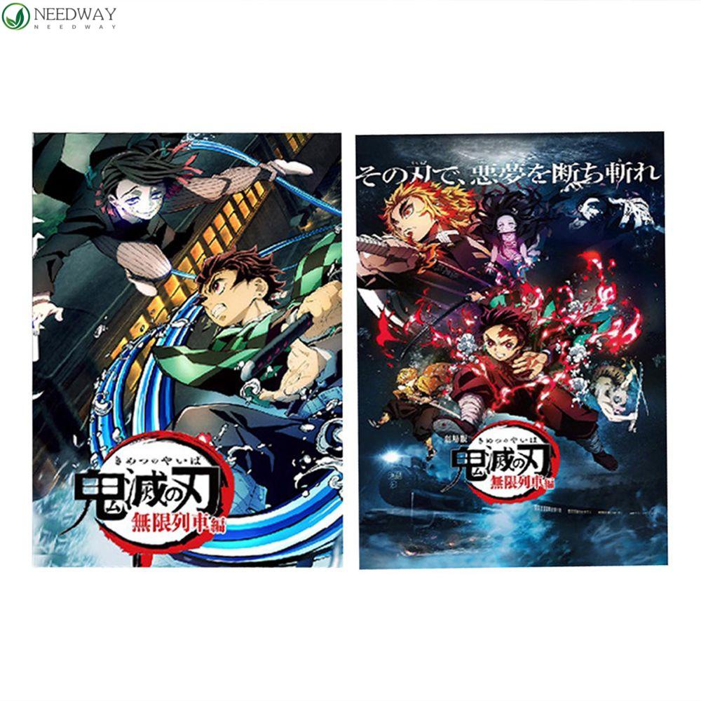 NEEDWAY Postcard Portable 30lembar/Set Kamado Tanjirou Demon Slayer Koleksi Kado Karakter Anime Photo Card