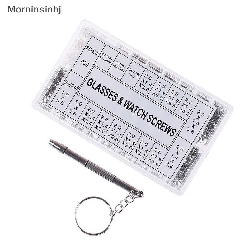 Mornin 1000 Pcs Sekrup Kecil Mur &amp; Obeng Jam Tangan Kacamata Glasses Repair Tool Kit New  Id