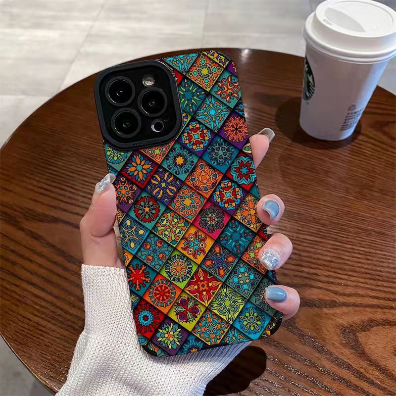 【Lamb Skin】SoftCase for IPhone 6S 7 Plus 8 Plus X XS XR XS Max 11 13 12 14 PRO Max 14 Plus 12 13 MINI Phone Case Vintage colored plaid for girl casing hp iphone 13