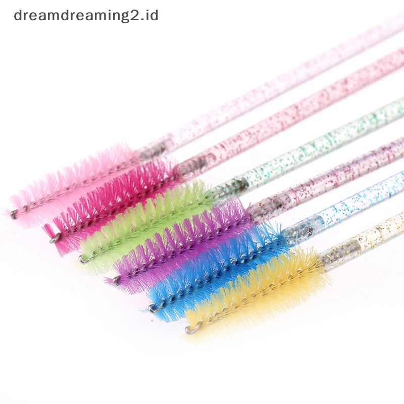 (drea) 50pcs Sikat Bulu Mata Sekali Pakai Dengan Batang Kristal Sisir Alis makeup brush //