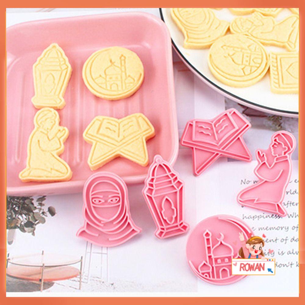 R-FLOWER 6pcs /set Eid Mubarak Food Fondant Pastry Dekorasi Cetakan Kue Cookie Cutter