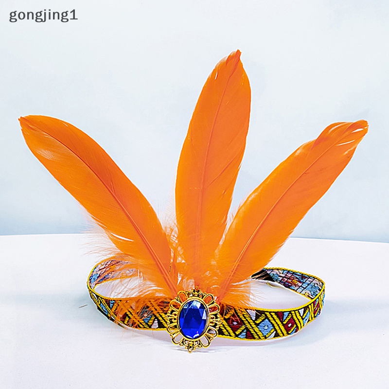 Ggg Bulu Hair Band Headband Bohemian Indian Gypsy Dance Show Headpiece Hiasan Kepala ID