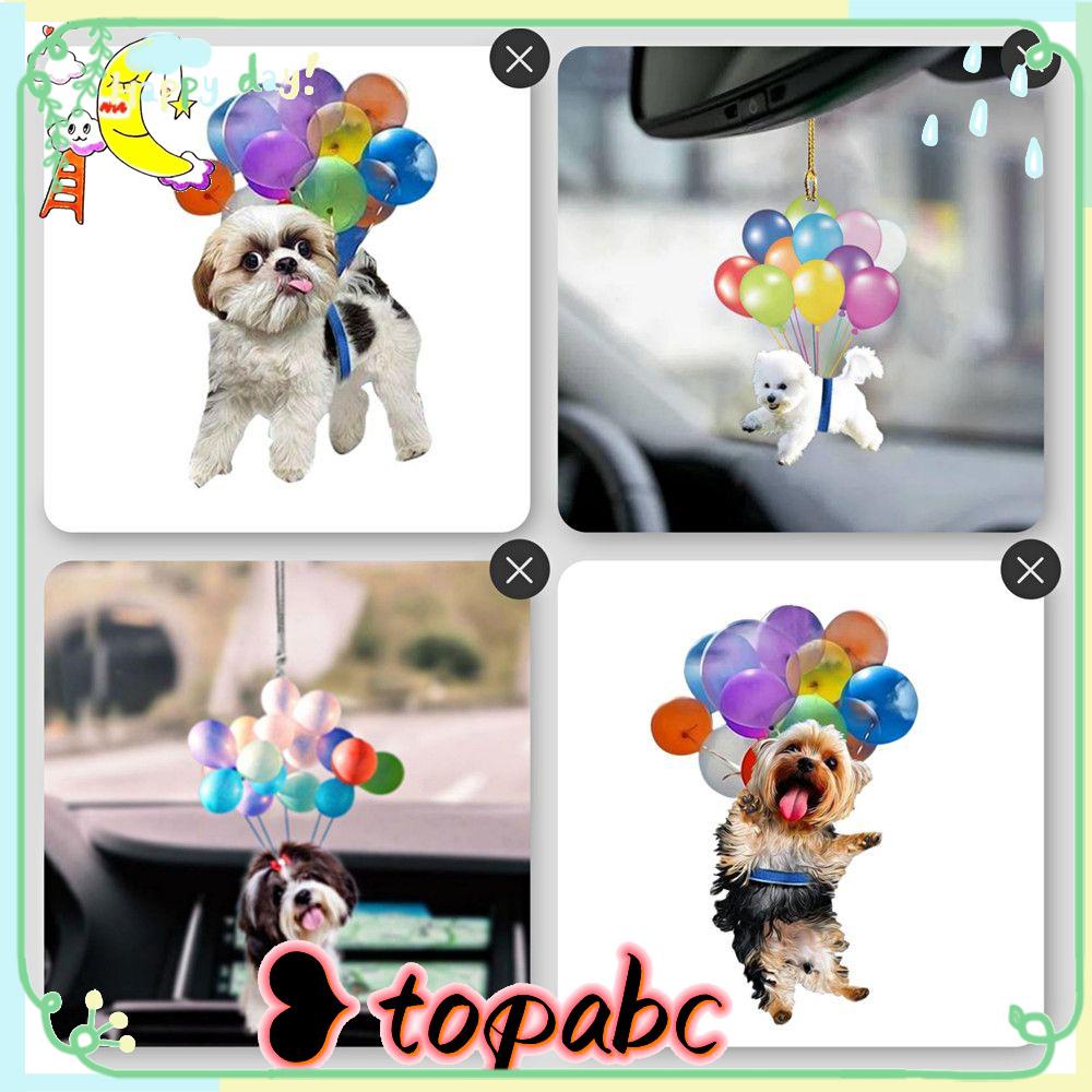 TOP Ornamen Gantung Kaca Spion Anjing Balon Warna-Warni Mobil Untuk Mobil