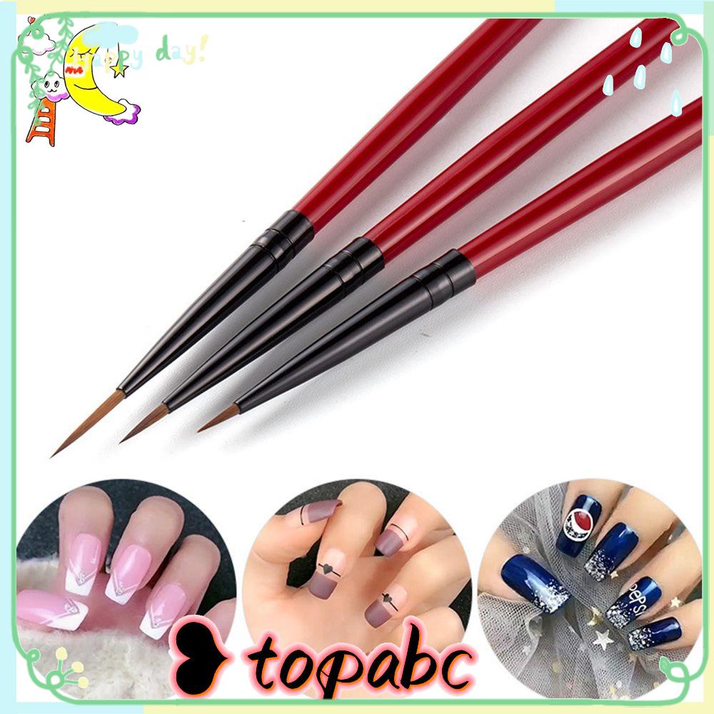 TOP 3pcs /Set Alat Desain Kuas Garis Kuku Manicure Acrylic Grid Stripes