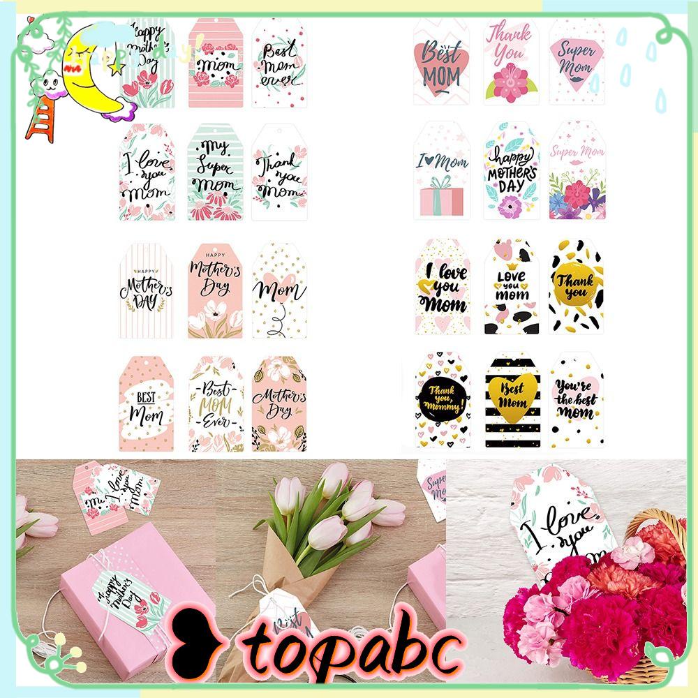 TOP 60pcs Mother's Day Tag Perlengkapan Nikmat DIY Hadiah Hari Ibu Pembungkus Dekorasi Best Mom Hang Tag