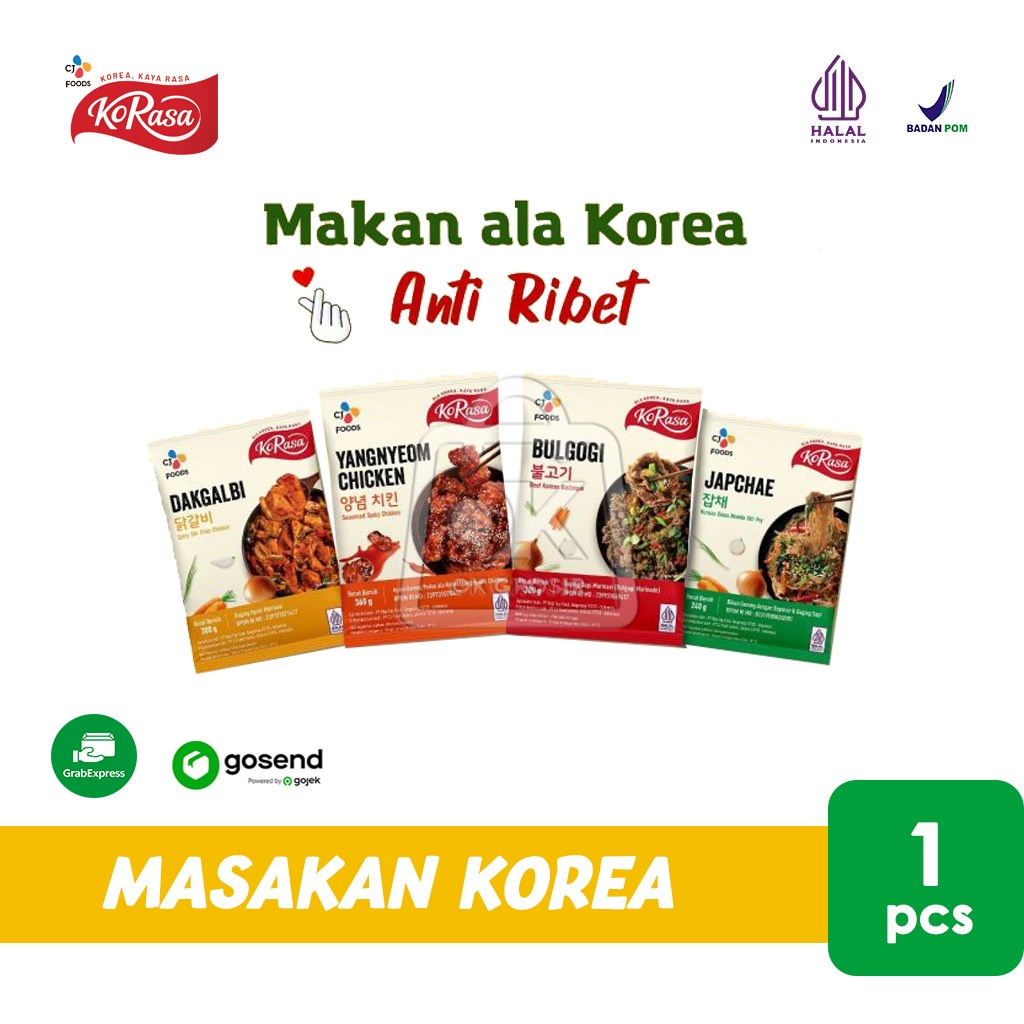 

Bulgogi / Dakgalbi / Yangnyeom Chicken / Japchae CJ KORASA (KHUSUS INSTANT)