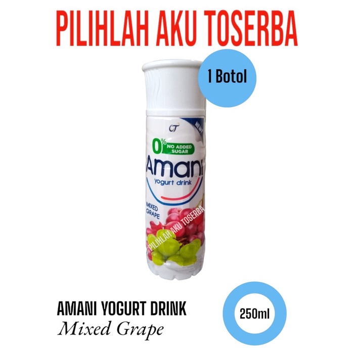 AMANI Yogurt Drink NO ADDED SUGAR MIXED GRAPE 250 ml - (HARGA 1 BOTOL)