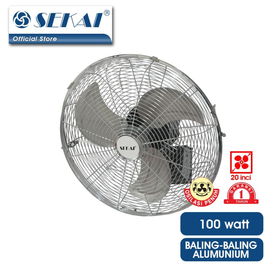 Sekai Kipas Angin Dinding 20 Inch HWN 2059 RC / HWN2059RC (Remote) Wall Fan