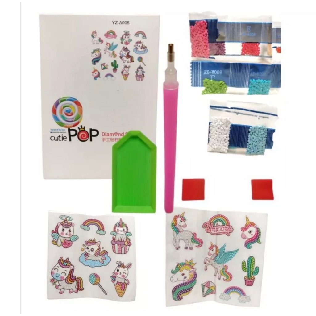 Mainan Edukasi Anak Puzzle Stiker DIY Diamond Mutiara  CUTIE POP