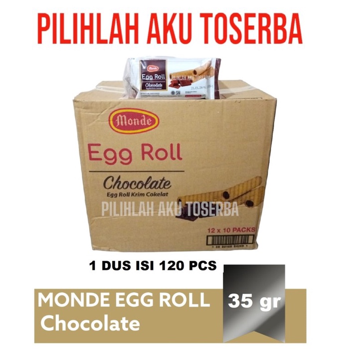 Biskuit Monde EGG ROLL CHOCOLATE 35 gr - ( HARGA 1 DUS isi 120 )