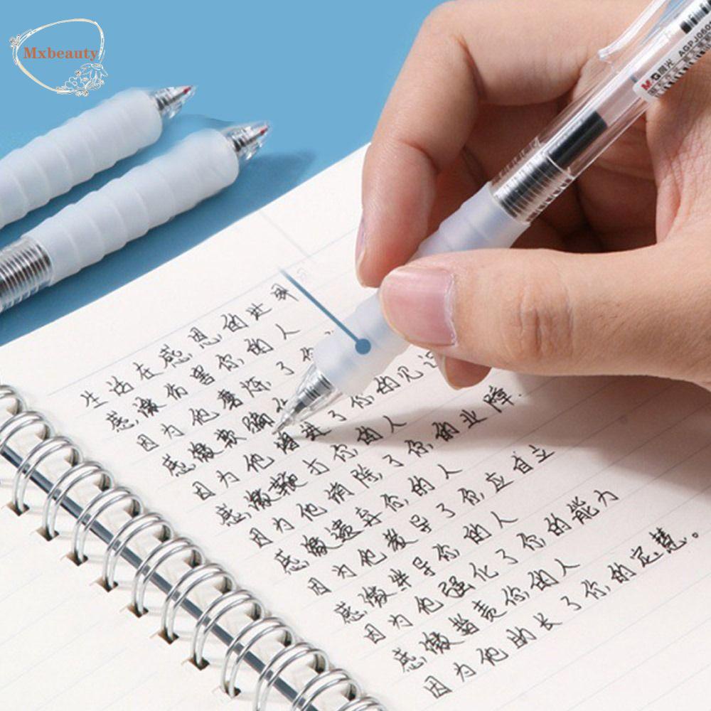 MXBEAUTY Retractabl Netral Pen Set 5pcs Tinta Hitam Alat Tulis Aksesoris Kantor Ada Nyeri Di Jari 0.5mm Tulisan Gel Pen