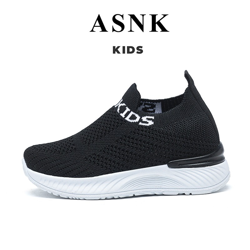 [GROSIR][COD] SEVEN_DAY SEPATU SLIP ON RAJUT ANAK-ANAK UNTUK USIA 3-9 TAHUN / BOY &amp; GIRL WM2331 HITAM