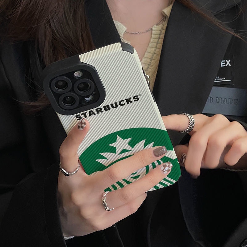 【Lamb Skin】SoftCase for IPhone 6S 7 Plus 8 Plus X XS XR XS Max 11 13 12 14 PRO Max 14 Plus 12 13 MINI Phone Case Starbucks