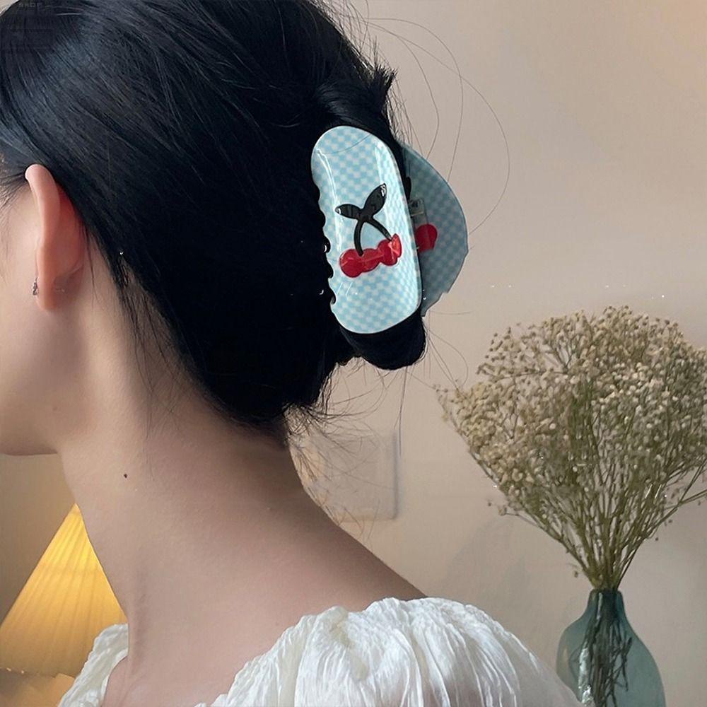 AUGUSTINA Asetat Rambut Cakar Pesta Elegan Hiasan Kepala Rambut Kepiting Klip Gadis Jepit Rambut Fashion Hiasan Kepala Ponytail Holder Kisi Korea Hair Clips