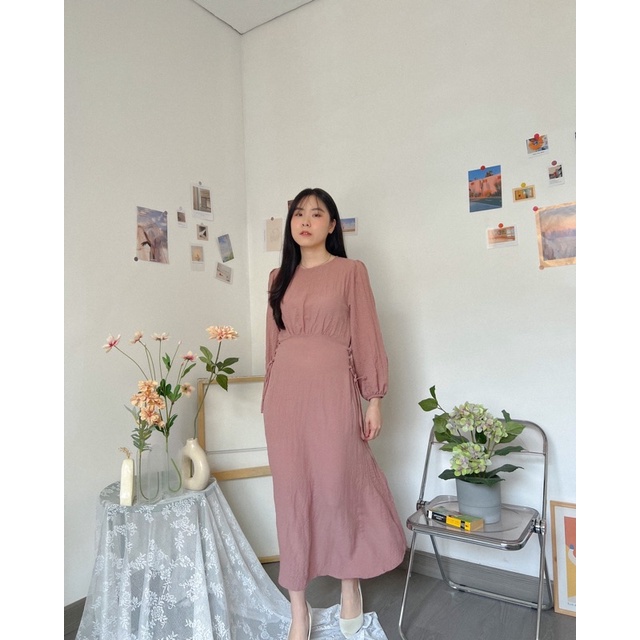 KANON - Hiyorin Crinkle Reversible Dress - Dress pantai midi bolak balik unik korean look