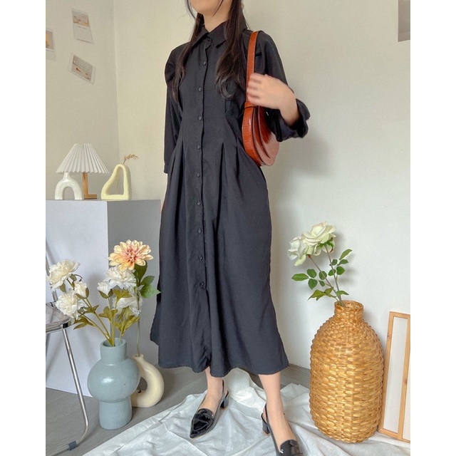 KANON - Merlin Dress - Dress kemeja simple big size / oversize