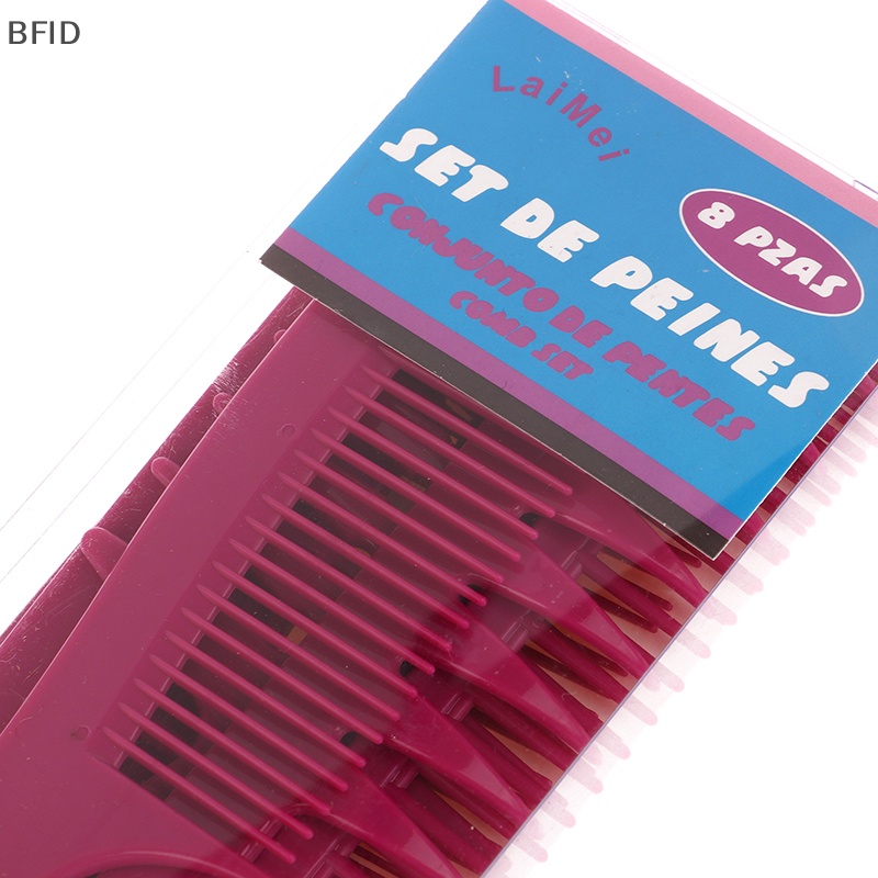 [BFID] 8pcs Set Sisir Potong Rambut Portable Anti-Statis Hairdressing Hair Comb Hair Detangler Comb Makeup Barber Haircare Stylist Tool Suit [ID]