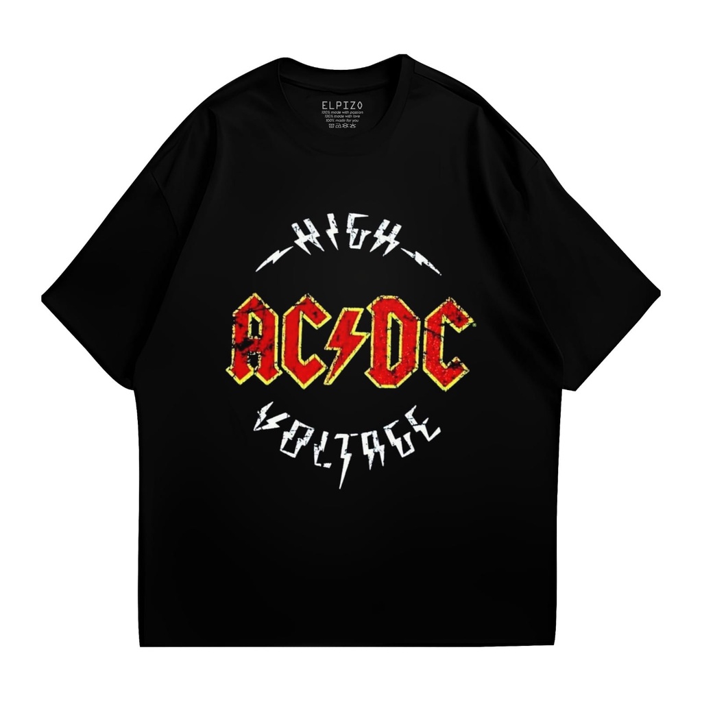 Elpizo Apparel | T-shirt | ACDC Logo | Pakaian pria | Pakaian wanita | Vintage | Casual Streetwear |