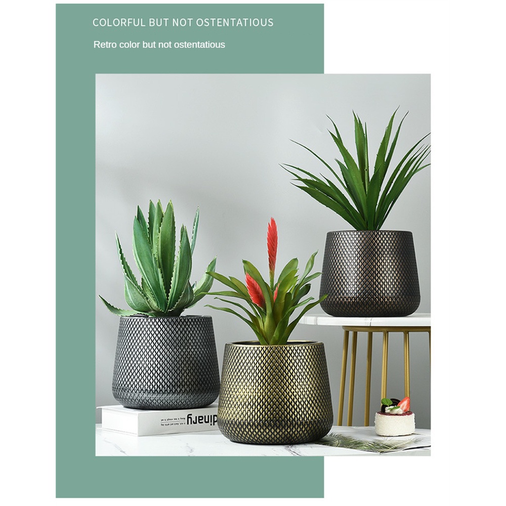 ღ Tanaman Desktop Pot Pot Bunga Plastik Retro Sederhana Succulent Tanaman Pot Plastik Bulat Pot Bunga Tanaman Dekorasi Rumah Kantor Wadah Pot