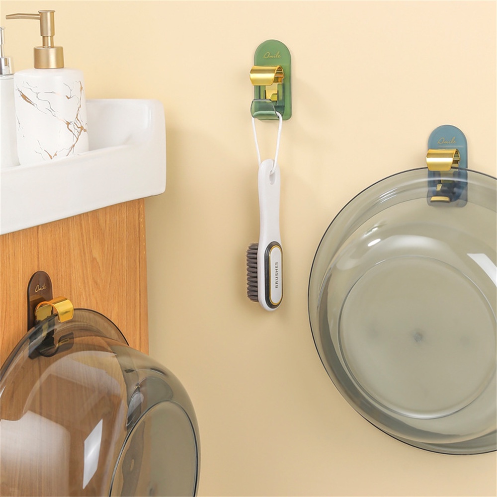 ღ Wall Mounted Washbasin Storage Rack Self Adhesive Basin Holder Kamar Mandi Baskom Gantungan Handuk Pintu Organizer Aksesoris Kamar Mandi