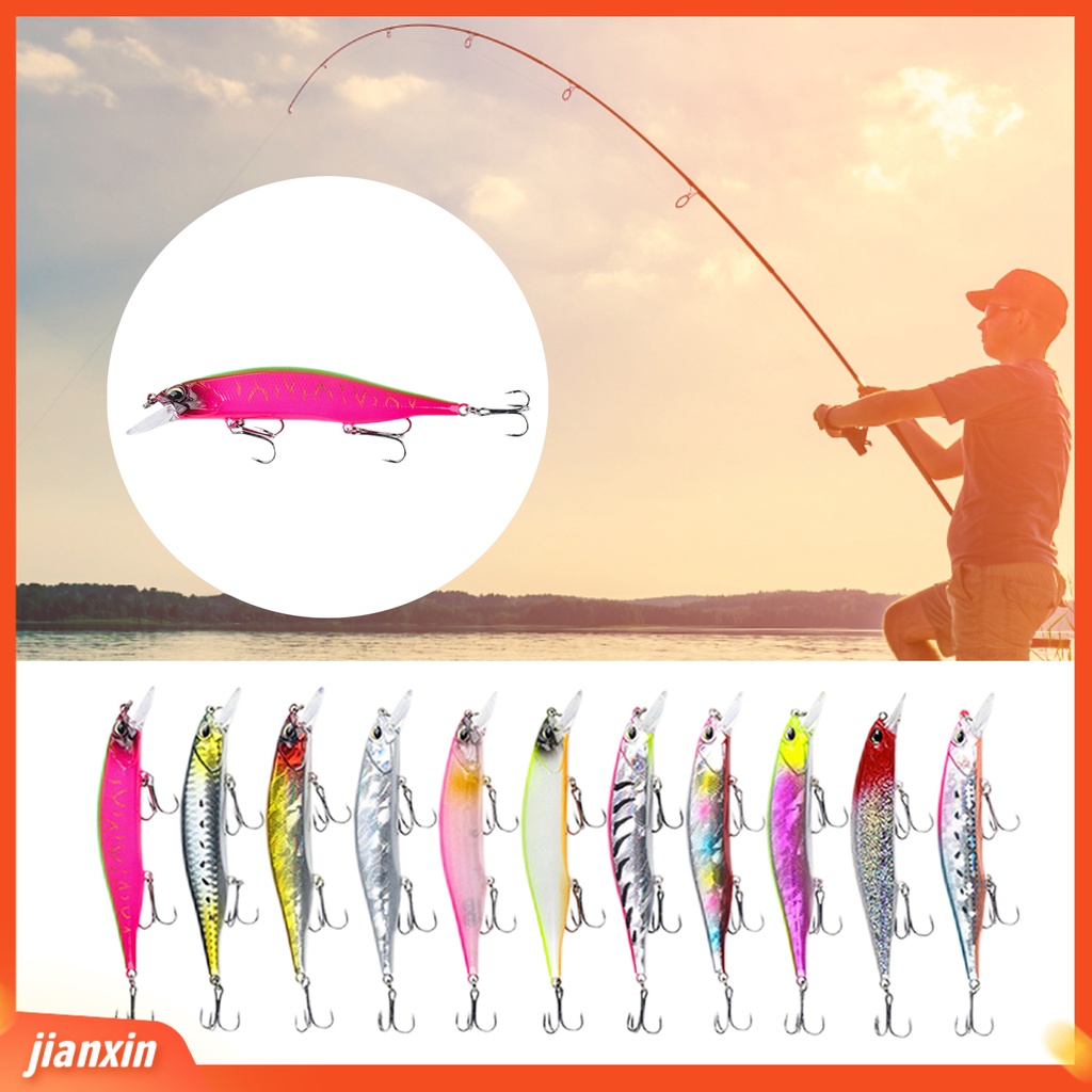 (In Stock) 12cm /15g Umpan Pancing Kait Tajam Realistis Profesional Anti-Korosi Dapat Digunakan Kembali Pengecoran Panjang 3D Mata Ikan Kecil Umpan Umpan Buatan Wobbler Peralatan Memancing