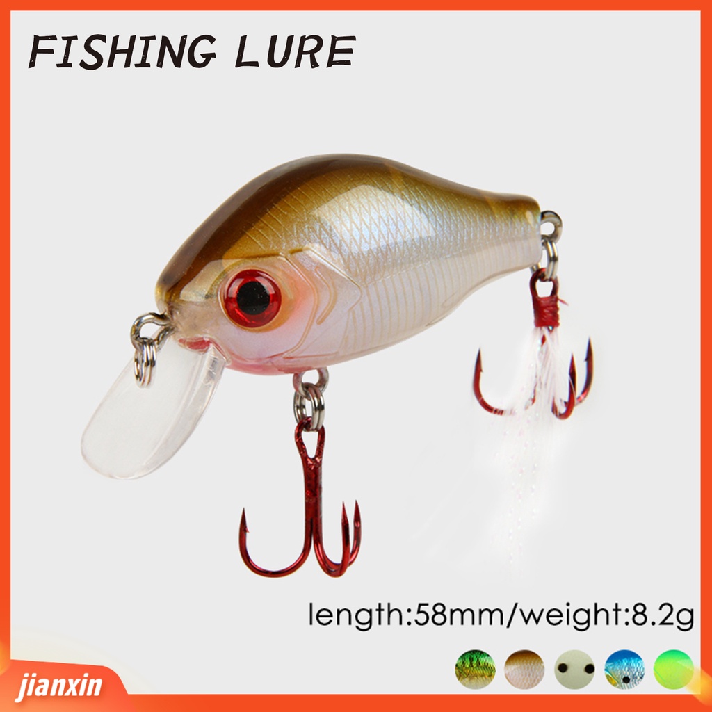 (In Stock) 5.8cm /8.2g 3D Mata Ikan Memancing Umpan Lebih Kuat Treble Hooks Plastik Menyelam Chubby Mini Buatan Umpan Angling Aksesoris