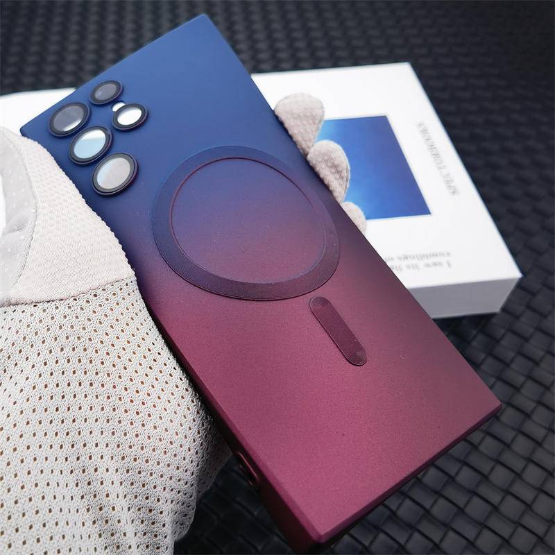 Luxury Silikon Lembut Untuk Magsafe Case Untuk Samsung Galaxy S21 S22 S23 Ultra Plus Magnetic Lens Cover Pelindung Ponsel Case Untuk Galaxy S21Plus S22Plus S23Plus