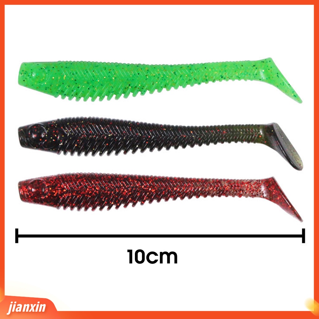 (In Stock) 5Pcs 10cm /5.7g T Tail Soft Lure Kekuatan Dampak Tinggi Tidak Mudah Pecah Umur Panjang Laut Dalam Buatan Perlengkapan Memancing Swimbait