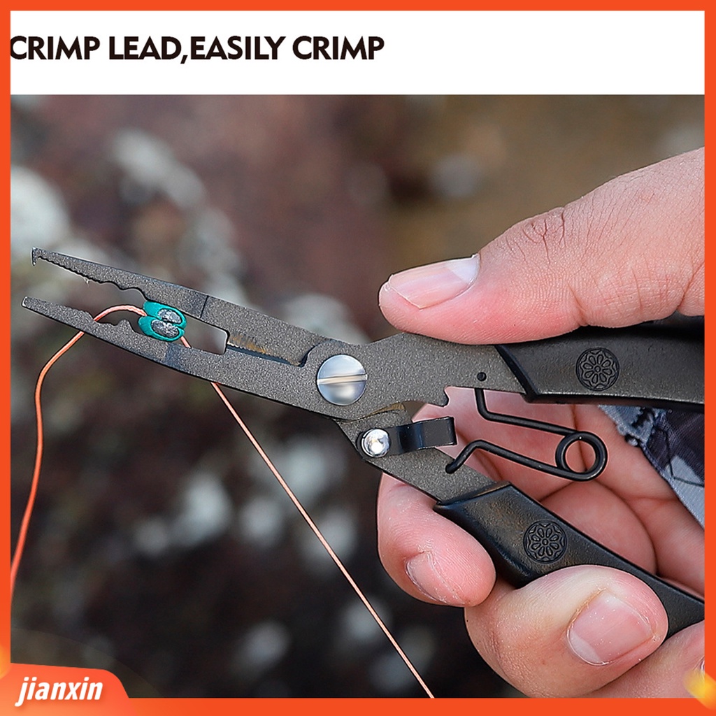 (In Stock) Memancing Lure Tang Anti-slip Ergonomics Handle Cozy Grip High-Hardness Multifungsi Pemotong Manual Paduan Aluminium Memancing Kawat Kontrol Lure Tongs Perlengkapan Memancing