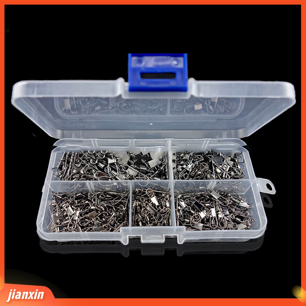(In Stock) 300Pcs Snaps Putar Bola Bearing Multifungsi Silver Portable Konektor Memancing Aksesoris Kit Set Untuk Memancing Di Luar Ruangan