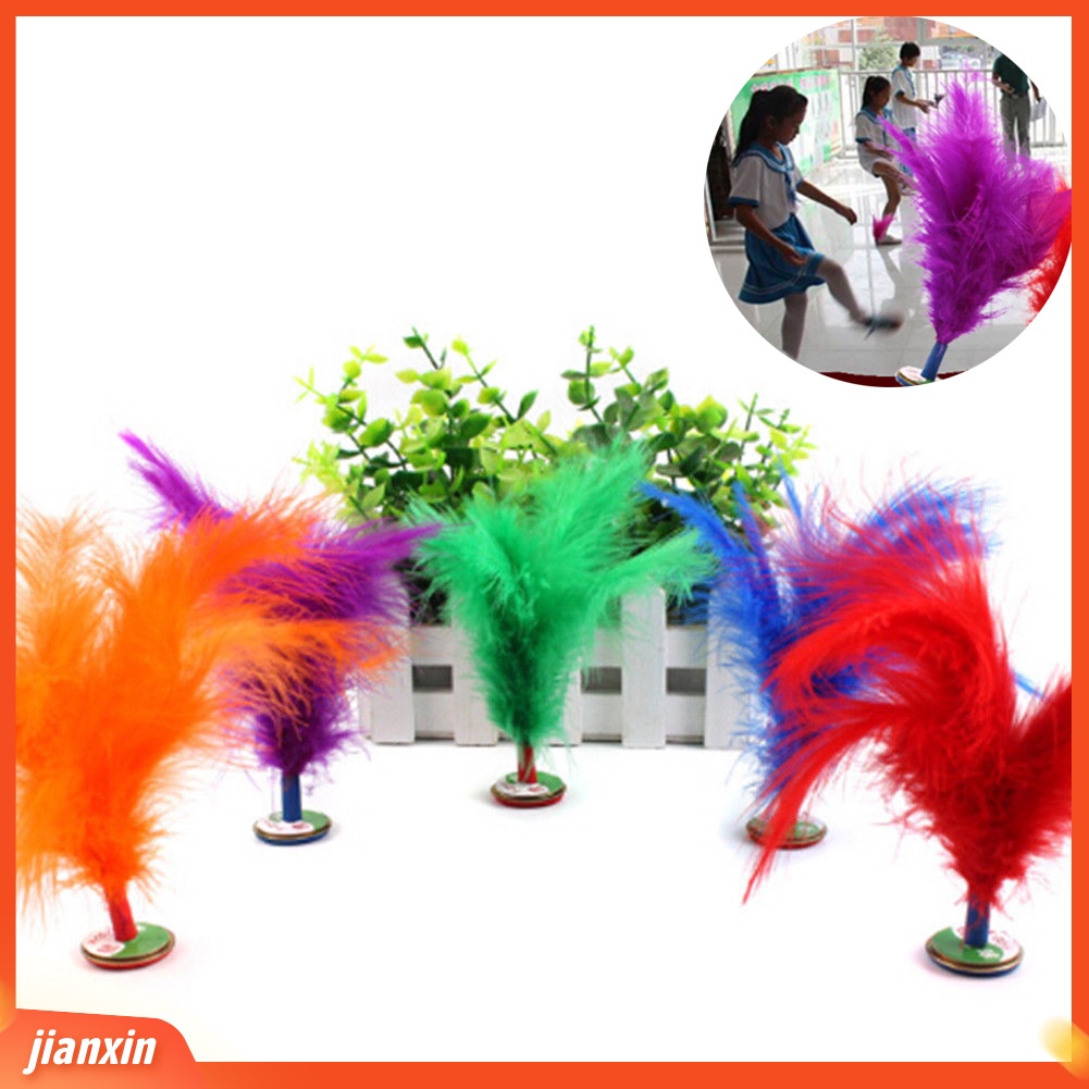 (In Stock) 2Pcs Feather Chinese Kick Shuttlecock Mainan Anak Olahraga Latihan Permainan Luar Ruangan