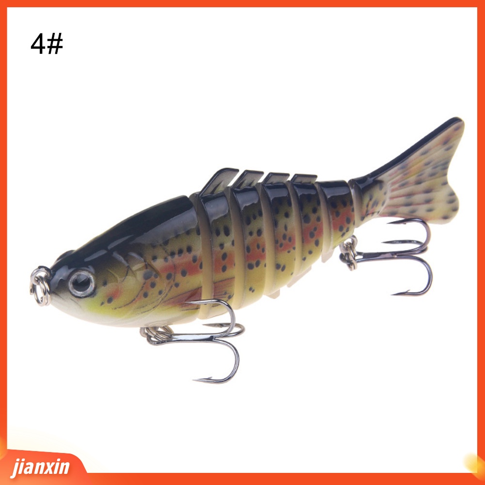 (In Stock) 10cm Stimulasi Air Laut Tawar 7-bagian 2-Hook Umpan Ikan Umpan Engkol