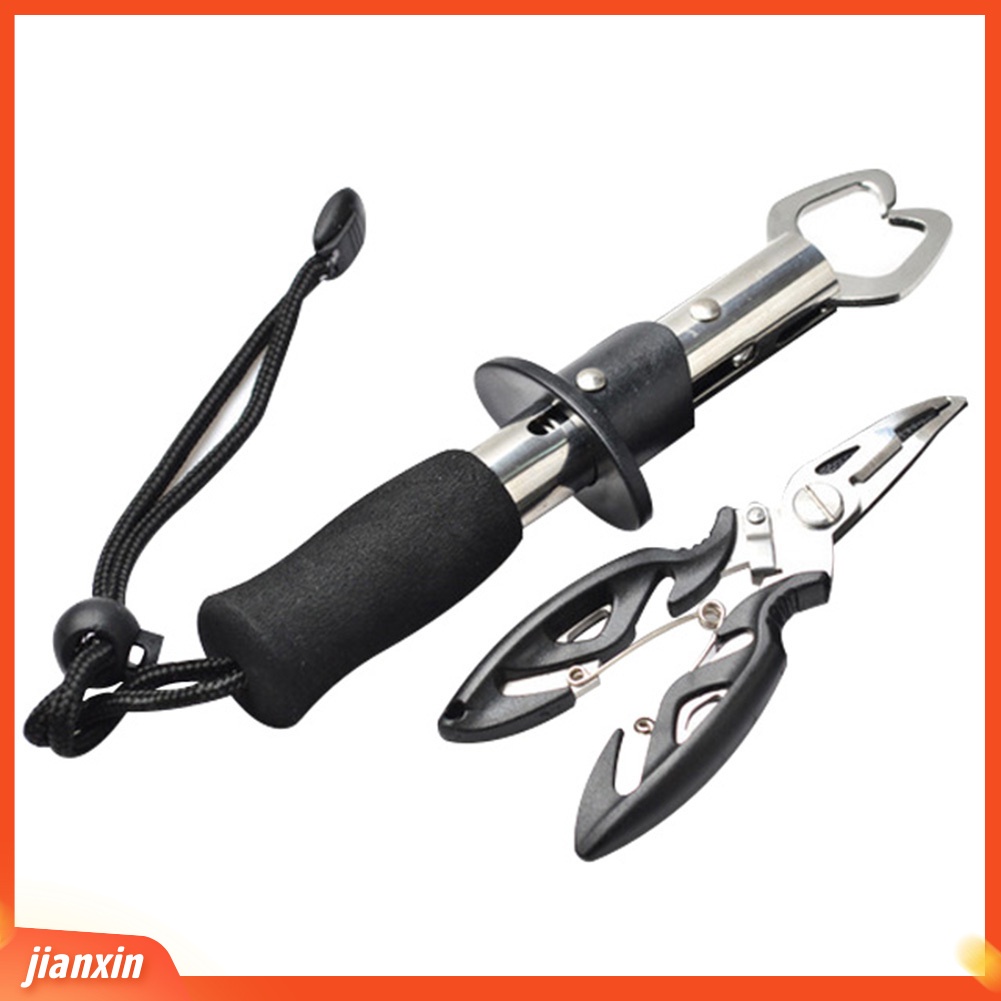 (In Stock) Stainless Steel Outdoor Portable Memancing Tang Penangkap Ikan Gripper Alat Set