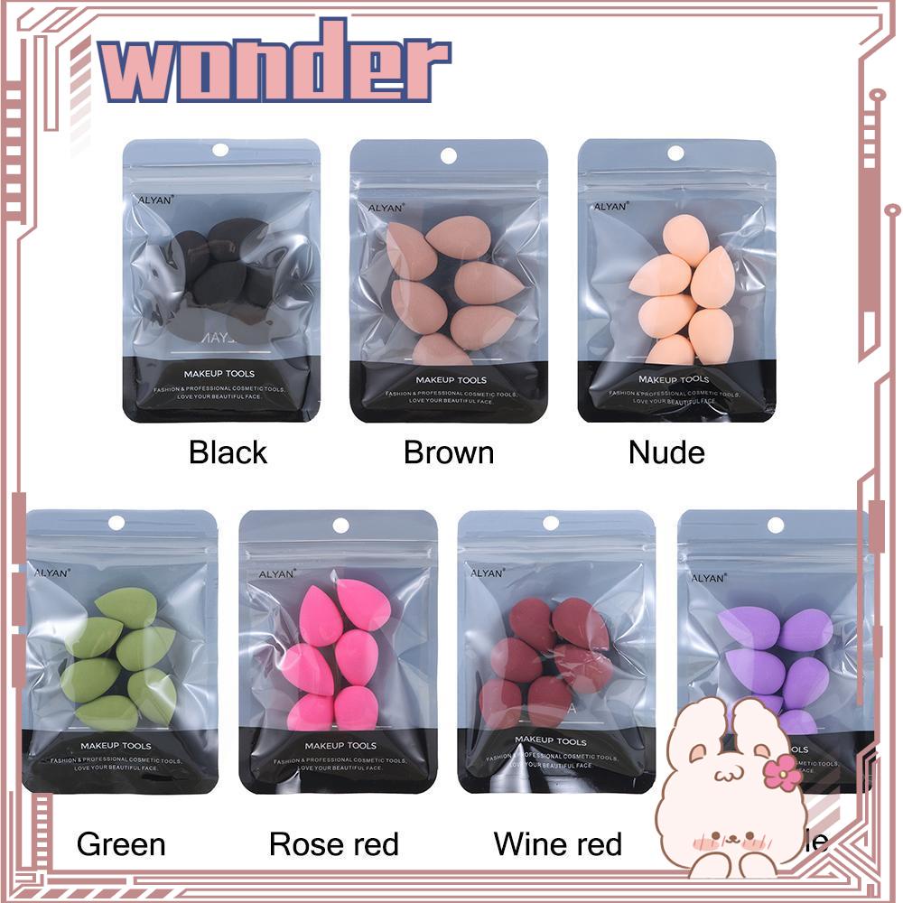 WONDER 6pcs /Set Mini Makeup Telur Lembut Foundation Bubuk Tetesan Air Bentuk Cushion Sponge