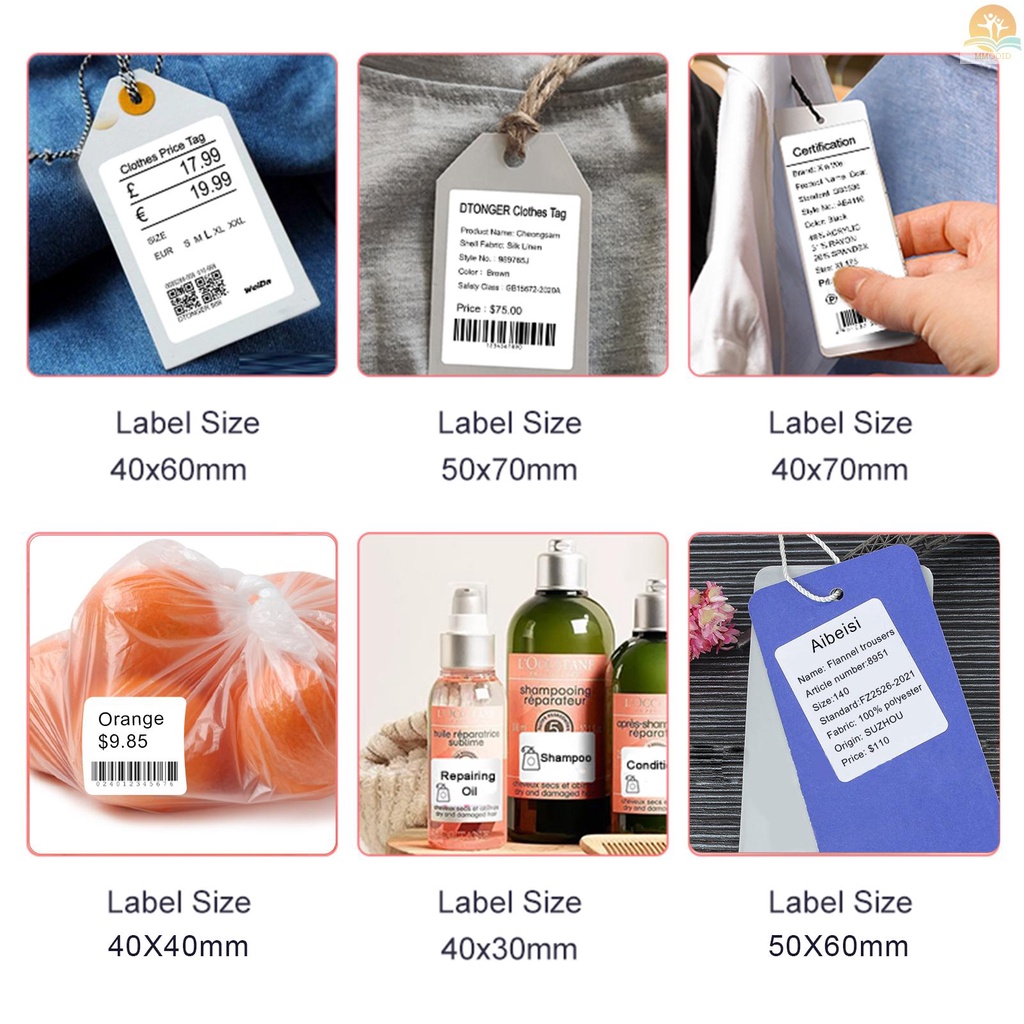 In Stock Label Printer Stiker Kertas Label Thermal Self-Adhesive Printable Paper Roll Tahan Air Minyak Tahan Sobek Untuk Harga Cetak Barcode Nama Untuk Therm Seri DP23/DP30