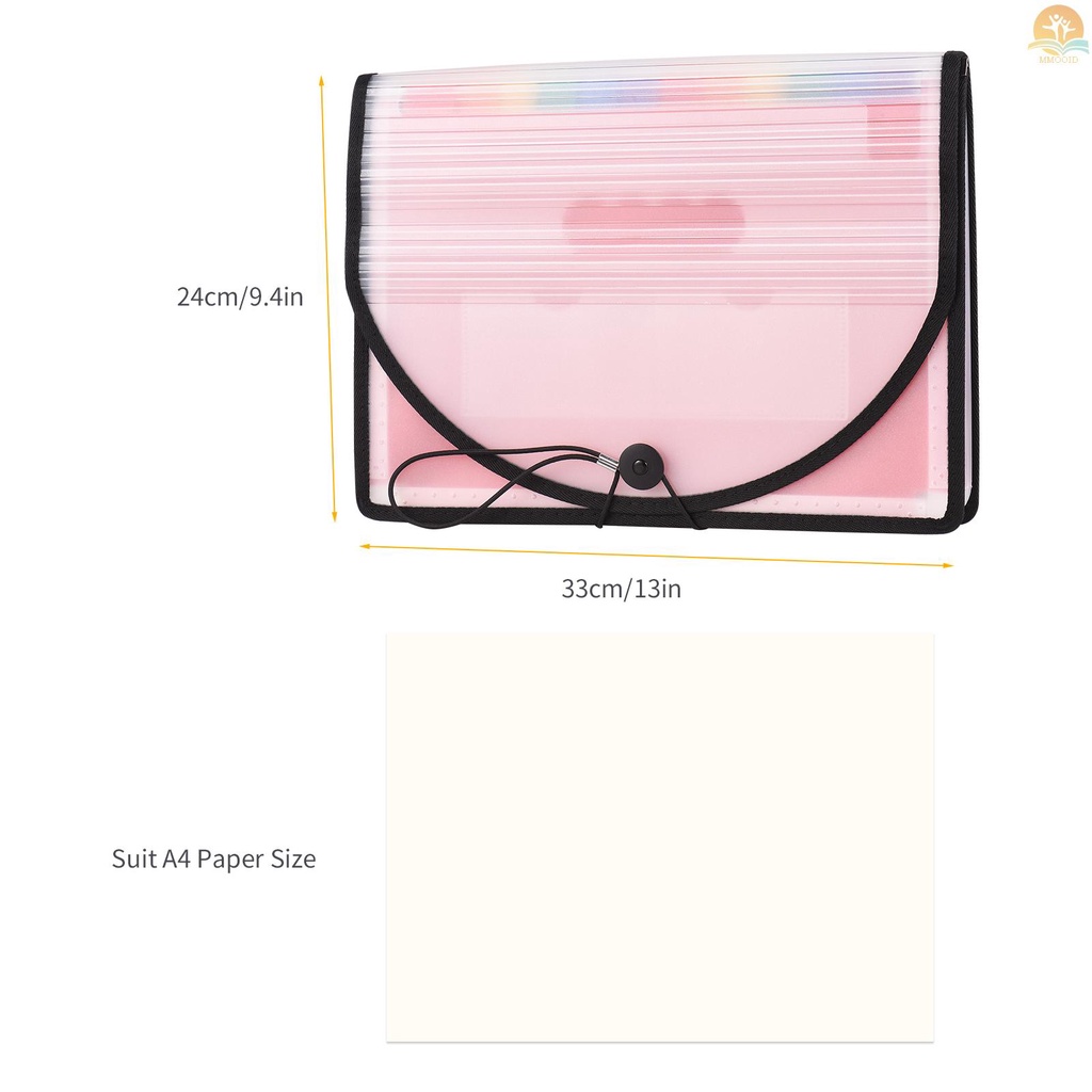 In Stock Accordian File Folder Organizer 24saku Memperluas Tas File Dengan Penutup Ukuran Surat A4 Document Organizer Warna Pelangi Untuk Rumah Kantor Sekolah