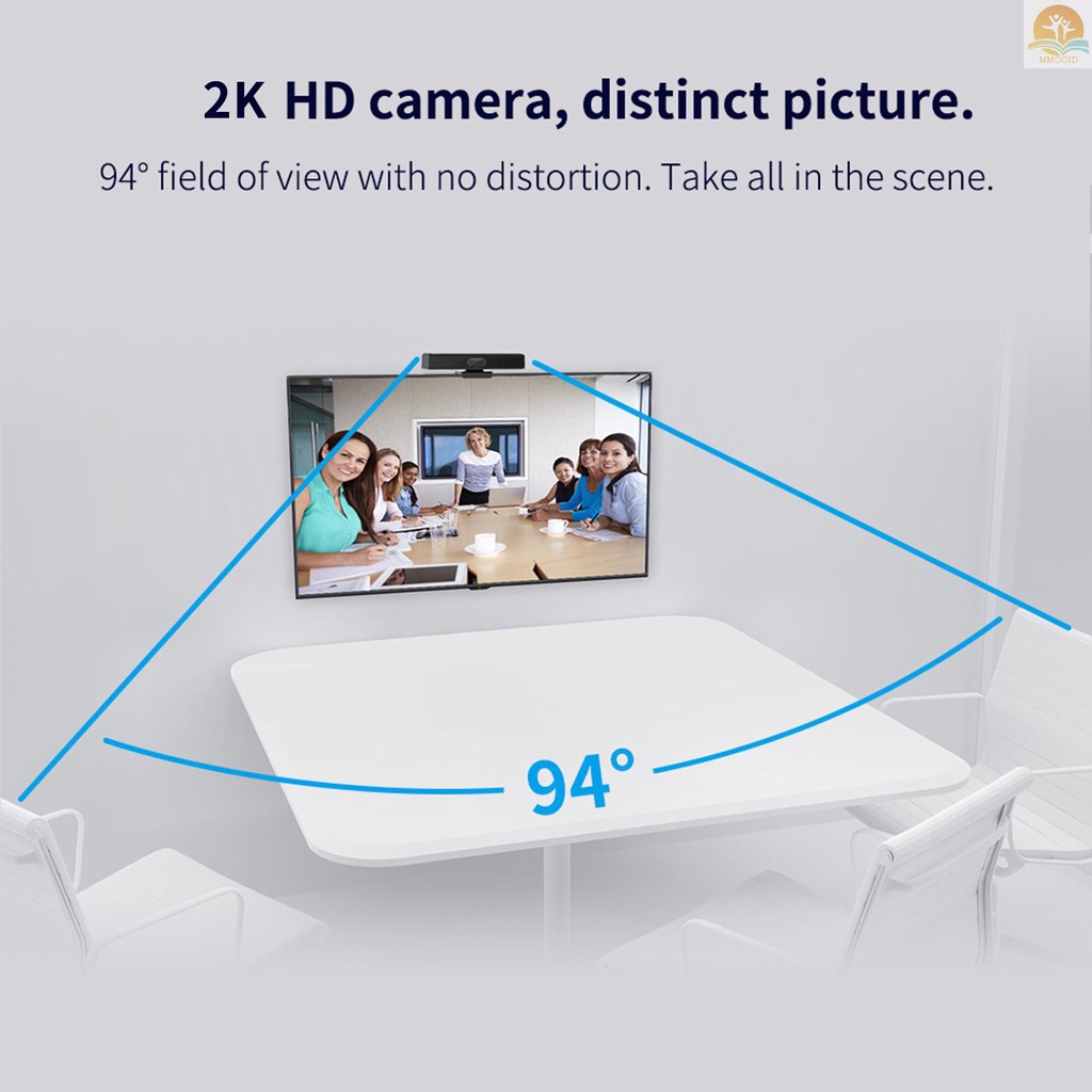 In Stock 2K Webcam Kamera Konferensi Video HD 3-in-1 Dengan Mikrofon Dan Speaker AI Face Tracking Auto Focus360° Voice Pickup 4megapixel USB Plug &amp; Play Kompatibel Dengan Windows