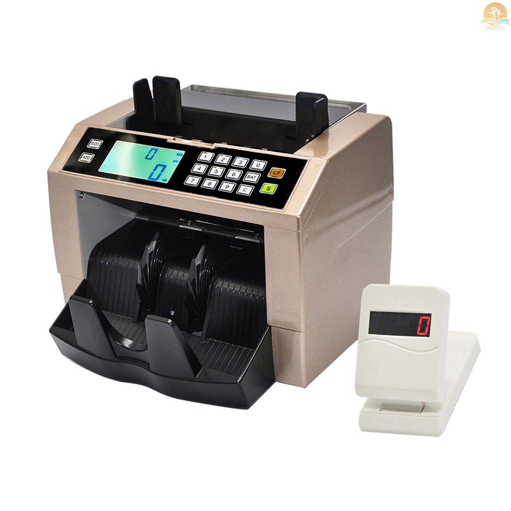 In Stock LCD Display Otomatis Multi-Currency Cash Uang Kertas Money Bill Counter Mesin Hitung Dengan UV MG Pendeteksi Palsu Panel Display Eksternal Untuk EURO Dolar As AUD Pound