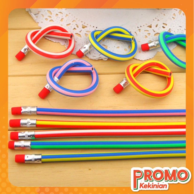 

PROMO KEKINIAN - S5862 Pensil Flexsible Lentur Unik Lucu / Alat Tulis Sekolah Anak Pencil Karet Inul Dapat Digulung Ditekuk Unik Lucu