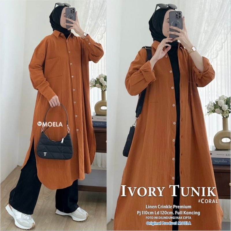 IVORY TUNIK ORI MOELA | Ld120 Crinkle Premium