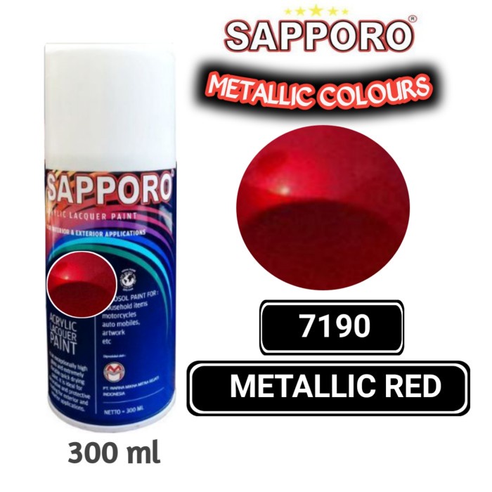 

7190 METALLIC RED SAPPORO STANDAR 300ml Cat Semprot Pylok Pilok Pylox