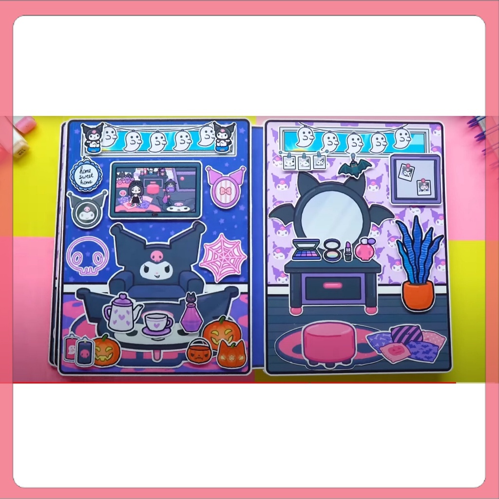 Toca Boca Kuromi mainan bongkar pasang boneka kertas Paper Doll SUDAH DISUSUN