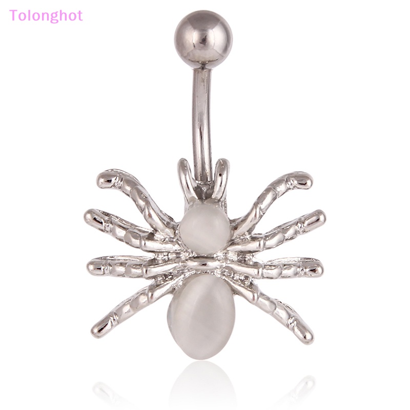 Tolonghot&gt; 316L Stainless Steel Gaya Hewan Pusar Cincin Fashion Spider Liontin Pusar Kuku Untuk Wanita Pria Perhiasan Tubuh Seksi well