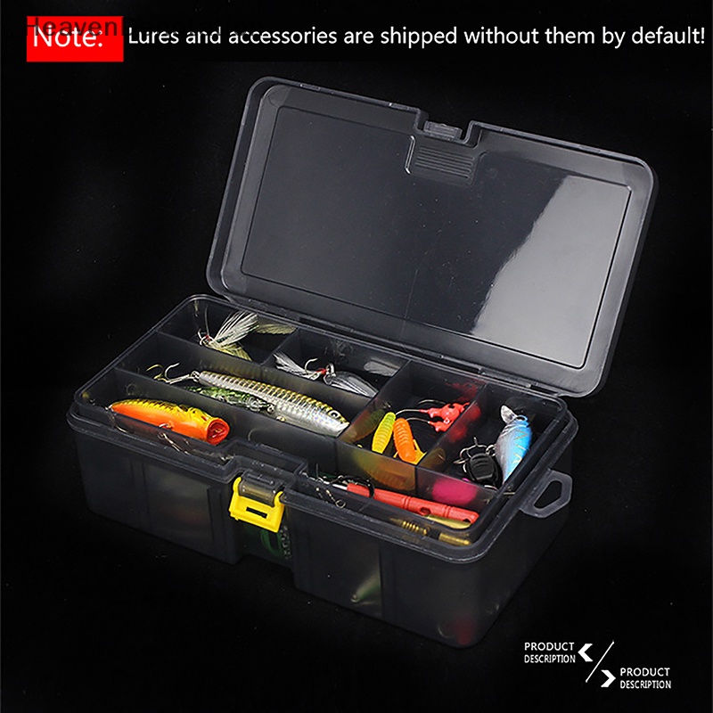 [HeavenDenotation] Warna Abu-Abu Double Layer Road Sub Box Bahan Pp Umpan Palsu Aksesoris Tool Box Kotak Plastik Alat Pancing HDV