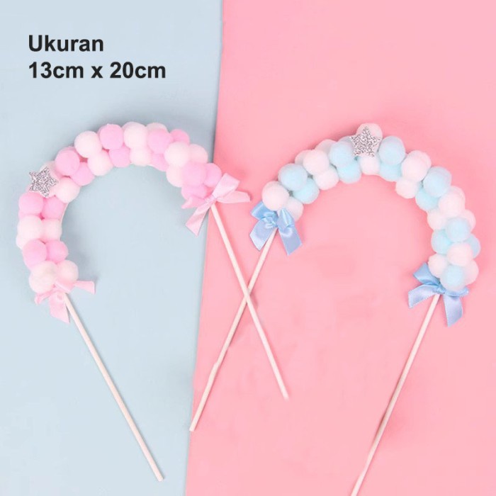 Cake Topper Bola Awan Dekorasi Kue Topper Ulang Tahun Gerbang Balon 09