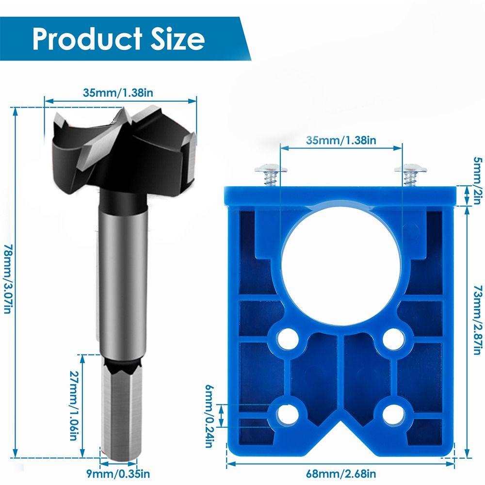 Hinge Punching Hinge Drilling Jig, Hinge Punching Engsel Pengeboran Jig, Alat Bantu Pasang Pembuka Lubang Tersembunyi Engsel 35mm Panduan Mata Bor Alat Aksesoris Lemari